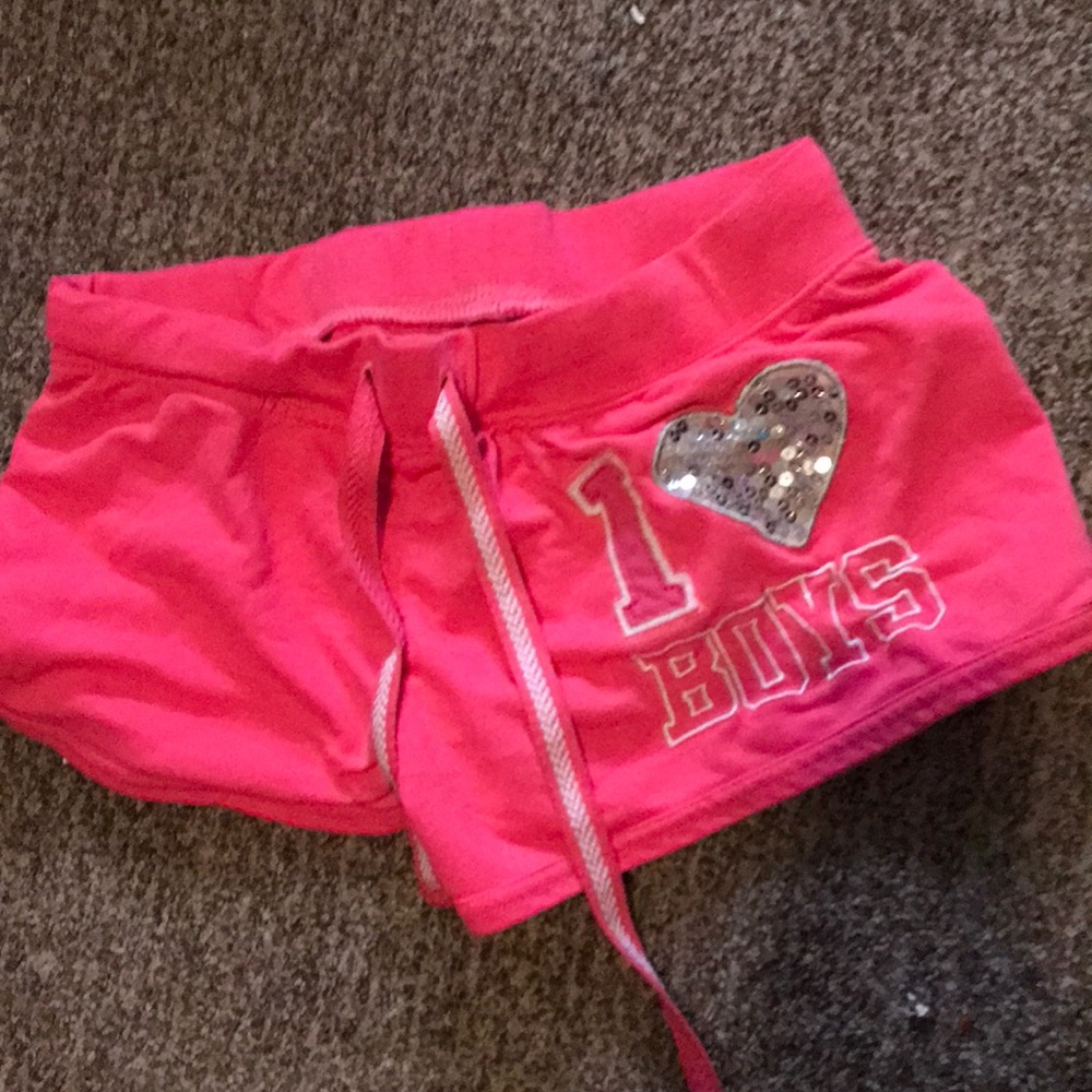 Pink “I love boys” shorts
